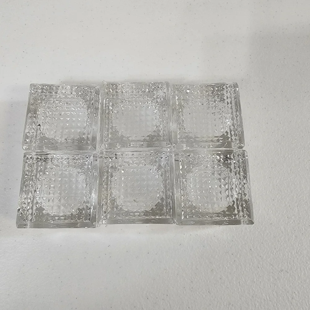 Vintage Open Salt Cellars 6-Pack, Clear Crystal Glass